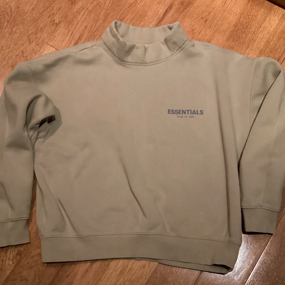 Fear of God Essentials Beige Tan Mockneck Sweater